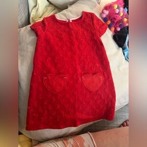Red Heart Patterned Dress